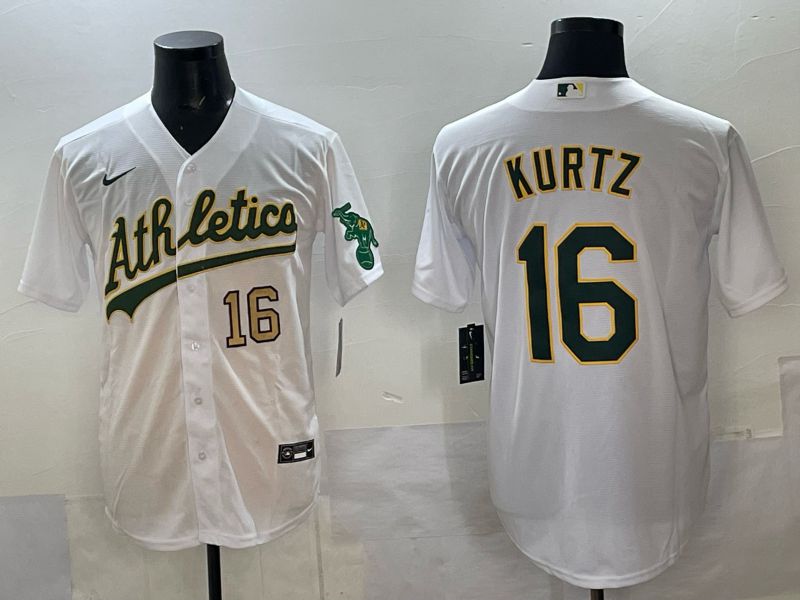 Men Oakland Athletics #16 Kurtz White Nike 2025 MLB Jersey 04->oakland athletics->MLB Jersey
